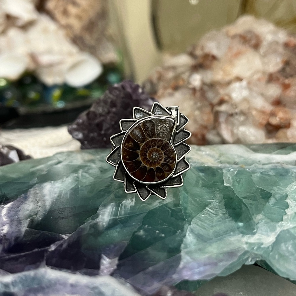 Sterling Silver .925 Ammonite Ring🩷
